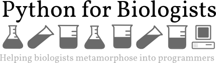 Python for biologists logo